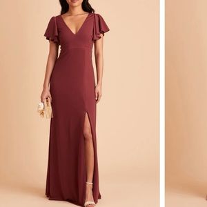 BIRDY GREY HANNAH ROSEWOOD CREPE MAXI DRESS SIZE LARGE NWOT